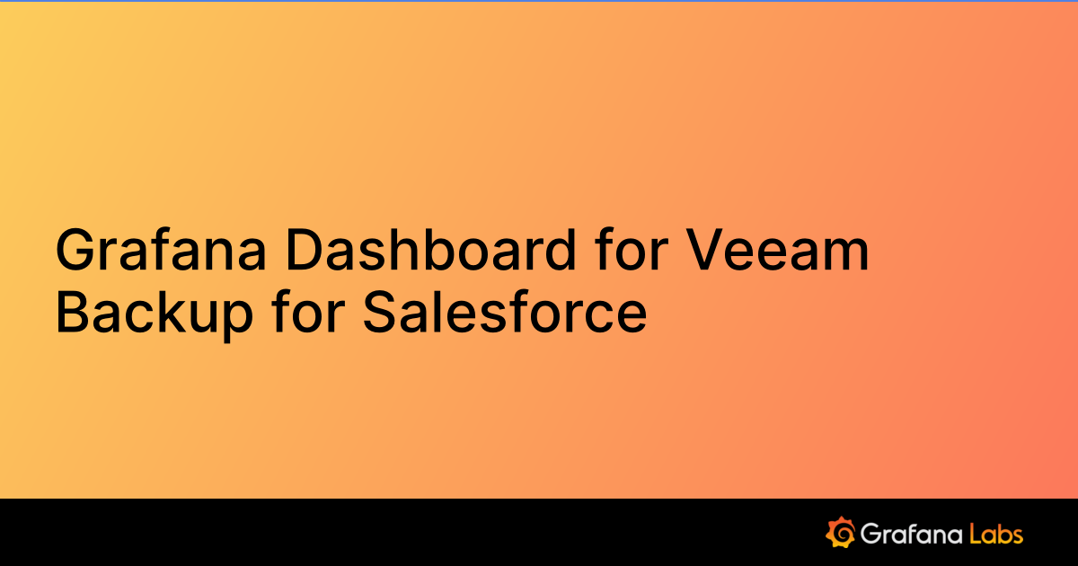 Grafana Dashboard for Veeam Backup for Salesforce Grafana Labs
